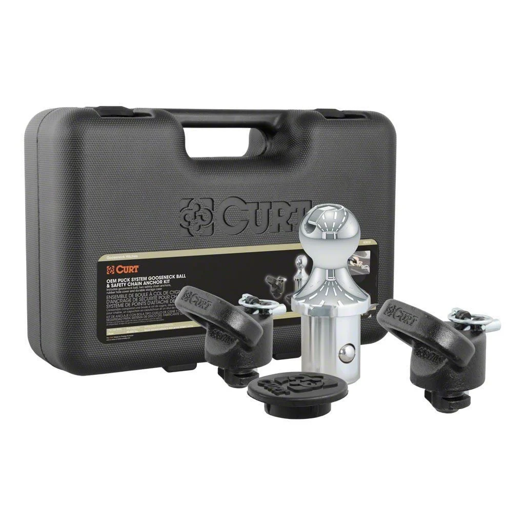 OEM Puck System 2-5/16-Inch Gooseneck Ball and Safety Chain Anchor Kit; 30,000 lb. (13-18 RAM 3500)