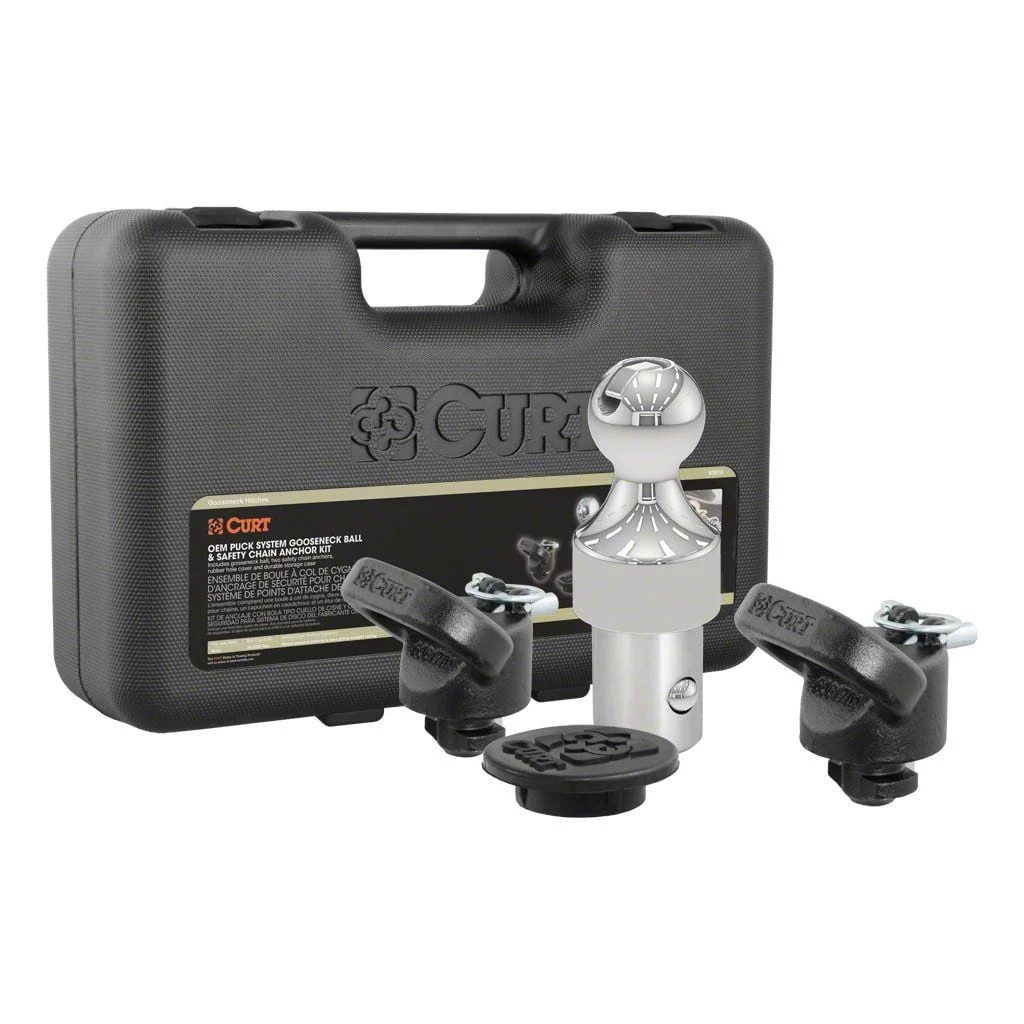 OEM Puck System 2-5/16-Inch Gooseneck Ball and Safety Chain Anchor Kit; 38,000 lb. (13-18 RAM 3500)