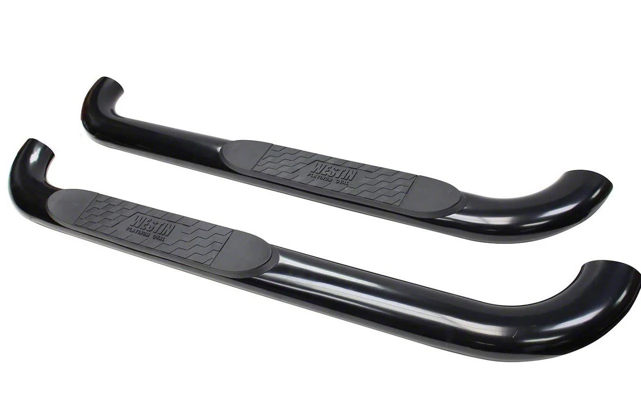 Westin Platinum 4-Inch Oval Side Step Bars; Black (10-26 RAM 3500 Regular Cab)