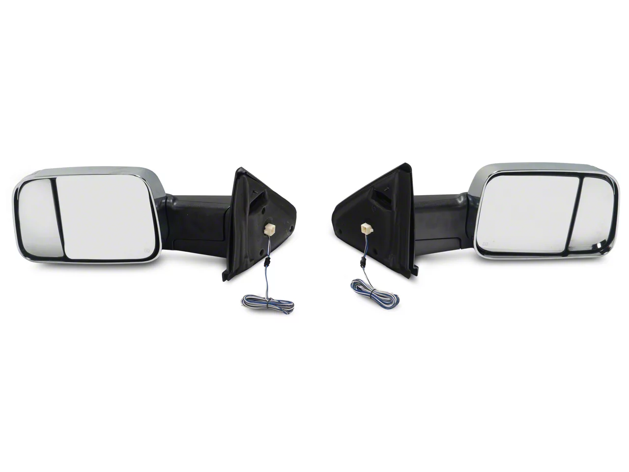 Powered Heated Towing Mirrors with Clear LED Turn Signals; Chrome (03-09 RAM 3500)