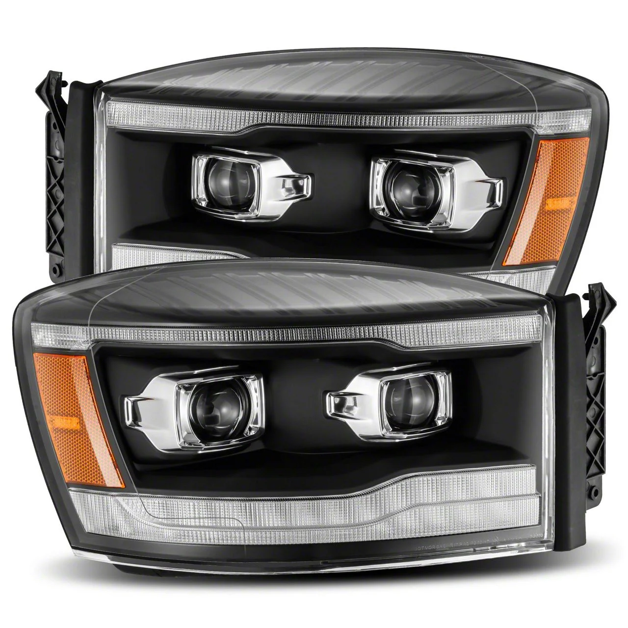 AlphaRex PRO-Series Projector Headlights; Black Housing; Clear Lens (06-09 RAM 3500)