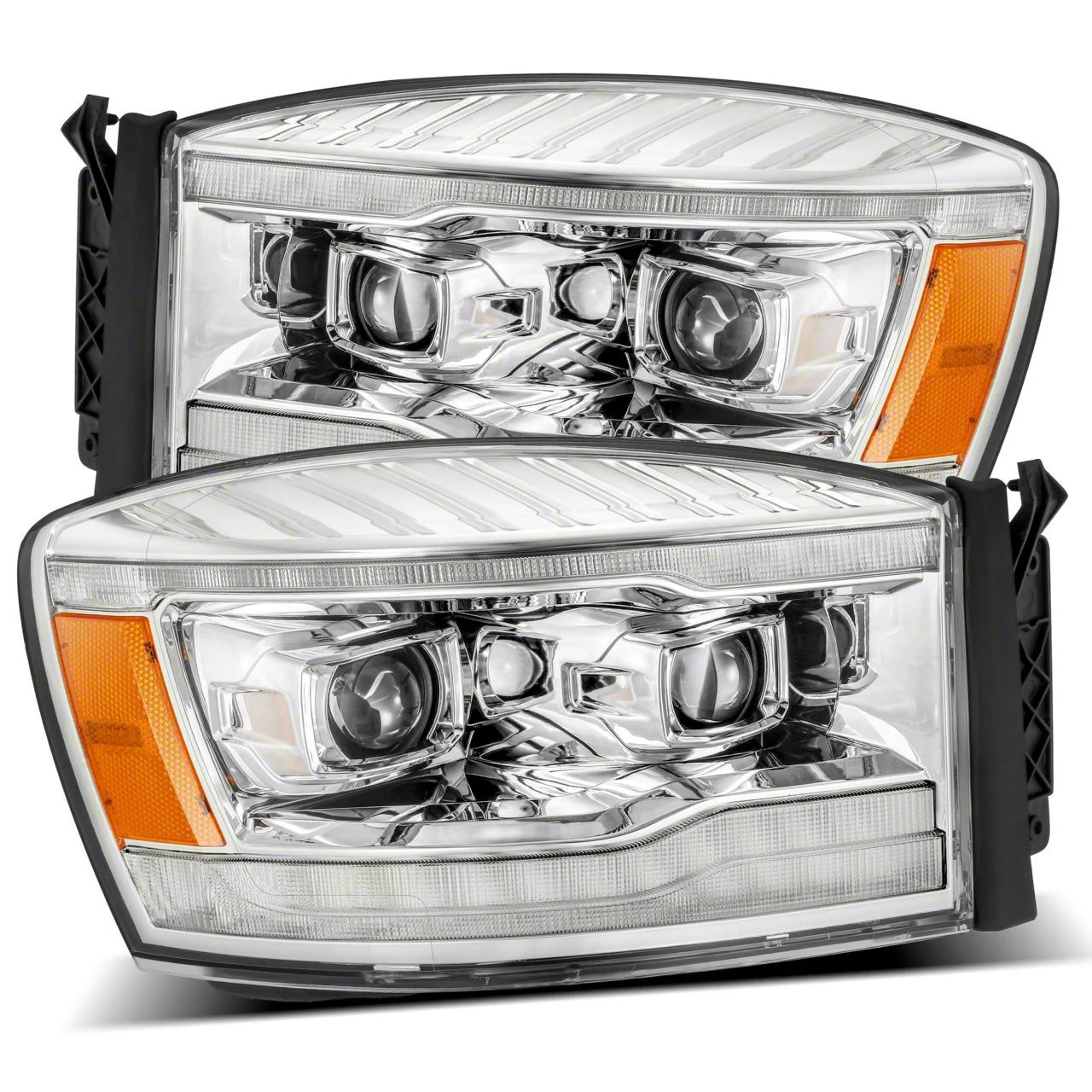 AlphaRex PRO-Series Projector Headlights; Chrome Housing; Clear Lens (06-09 RAM 3500)