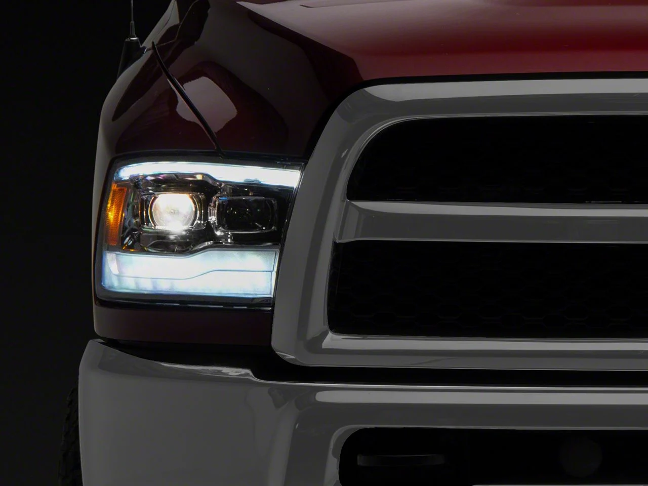 AlphaRex PRO-Series Projector Headlights; Chrome Housing; Clear Lens (13-18 RAM 3500 w/ Factory Projector Headlights)