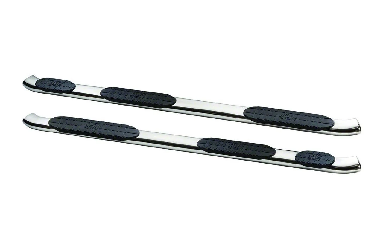 Westin Pro Traxx 5-Inch Wheel-to-Wheel Oval Side Step Bars; Stainless Steel (10-26 RAM 3500 Crew Cab w/ 6.4-Foot Box)
