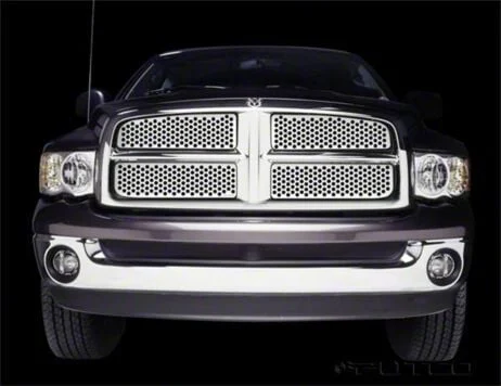 Putco Punch Design Upper Overlay Grilles; Polished (03-05 RAM 3500)
