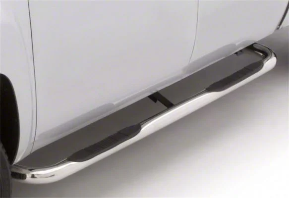 3-Inch Round Bent Nerf Side Step Bars; Polished Stainless (10-26 RAM 3500 Crew Cab)