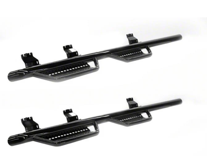 Ranch Hand Legend Series 4-Step Wheel to Wheel Side Step Bars; Gloss Black (10-18 RAM 2500 Crew Cab w/ 8-Foot Box)