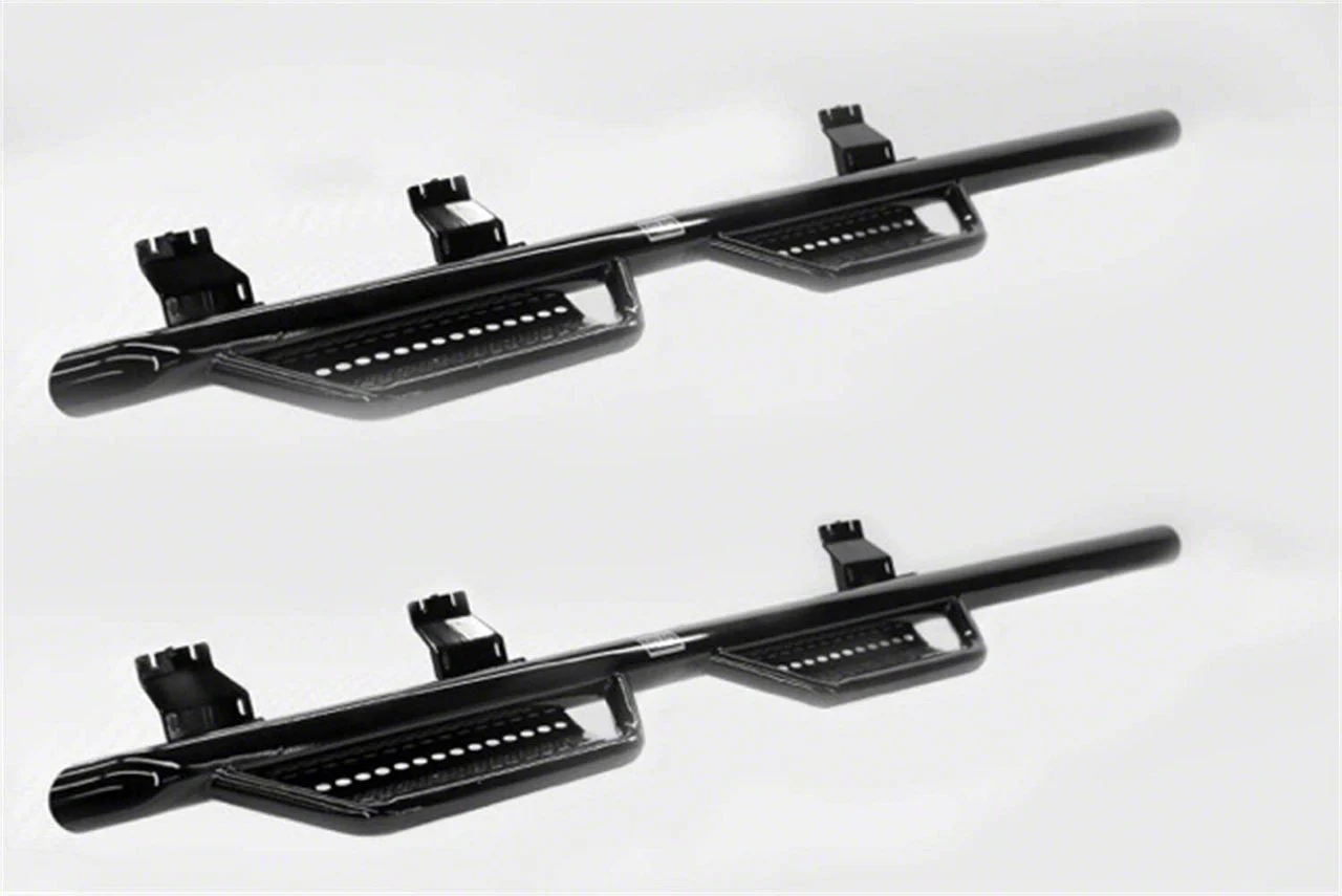 Ranch Hand Legend Series 4-Step Wheel to Wheel Side Step Bars; Gloss Black (17-19 6.6L Duramax Sierra 2500 HD Crew Cab w/ 8-Foot Long Box)