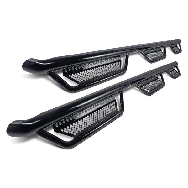 Ranch Hand Legend Series 6-Step Wheel to Wheel Side Step Bars; Gloss Black (17-19 6.6L Duramax Silverado 2500 HD Double Cab w/ 8-Foot Long Box)