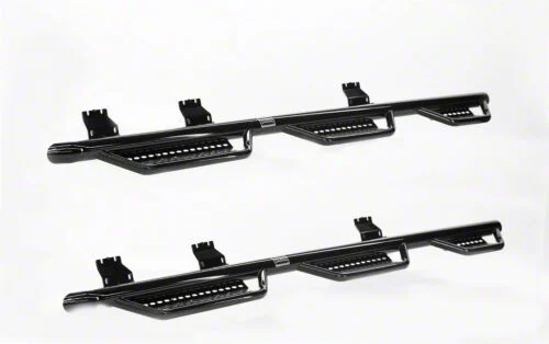 Ranch Hand Legend Series 6-Step Wheel to Wheel Side Step Bars; Gloss Black (17-19 6.6L Duramax Silverado 2500 HD DRW Crew Cab w/ 8-Foot Long Box)
