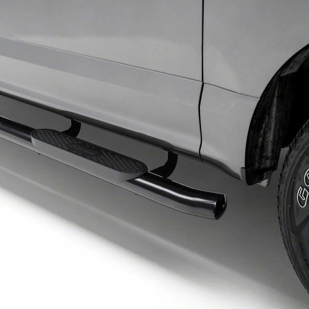 4-Inch Round Side Step Bars; Black (19-26 Ranger SuperCrew)