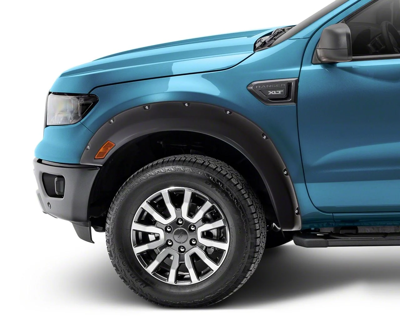 Elite Series Rivet Style Fender Flares; Front and Rear; Smooth Black (19-25 Ranger w/ 5-Foot Bed)