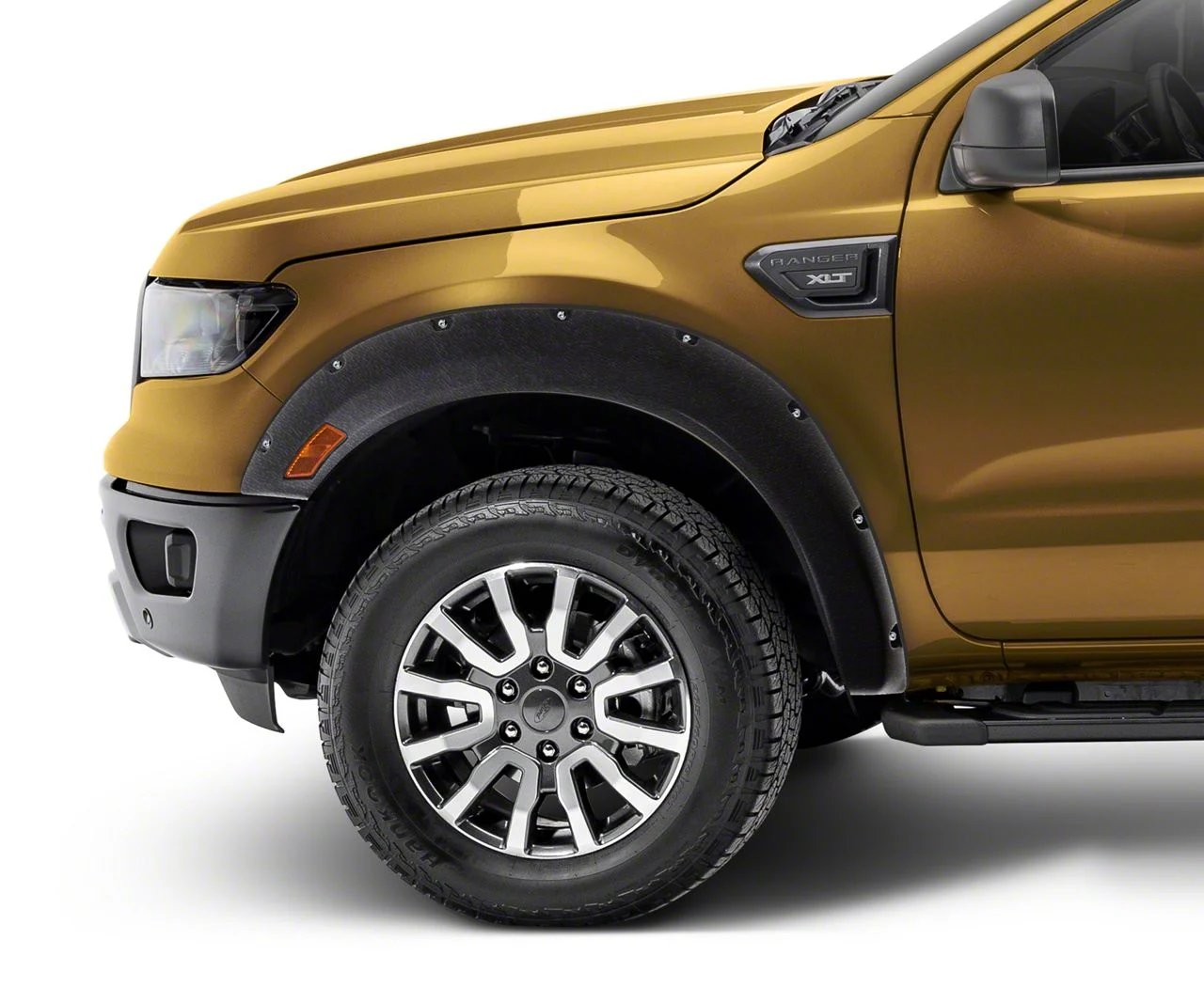 Elite Series Rivet Style Fender Flares; Front and Rear; Textured Black (19-26 Ranger w/ 5-Foot Bed)