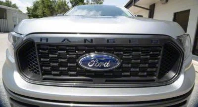 Front Grille Insert Letters; Blue Jeans Metallic (19-23 Ranger)