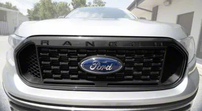 Front Grille Insert Letters; Reflective Matte Black (19-23 Ranger)
