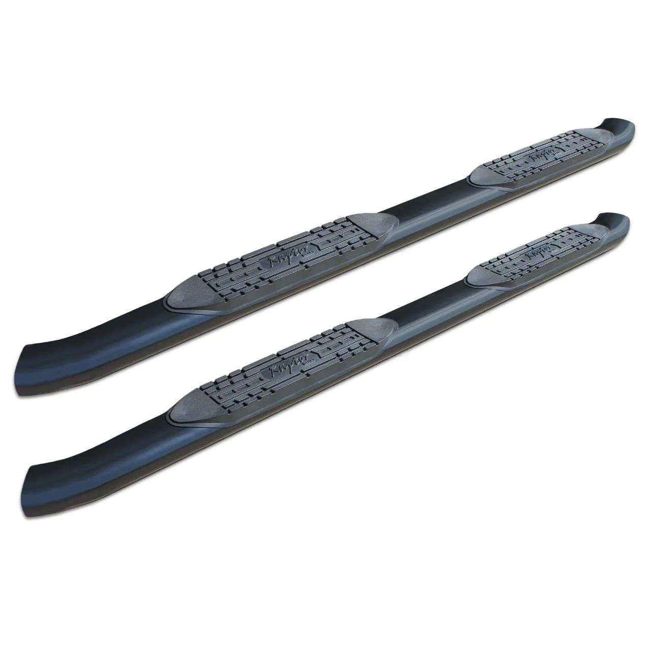 Raptor Series 5-Inch OE Style Curved Oval Side Step Bars; Body Mount; Black (07-13 Sierra 1500)