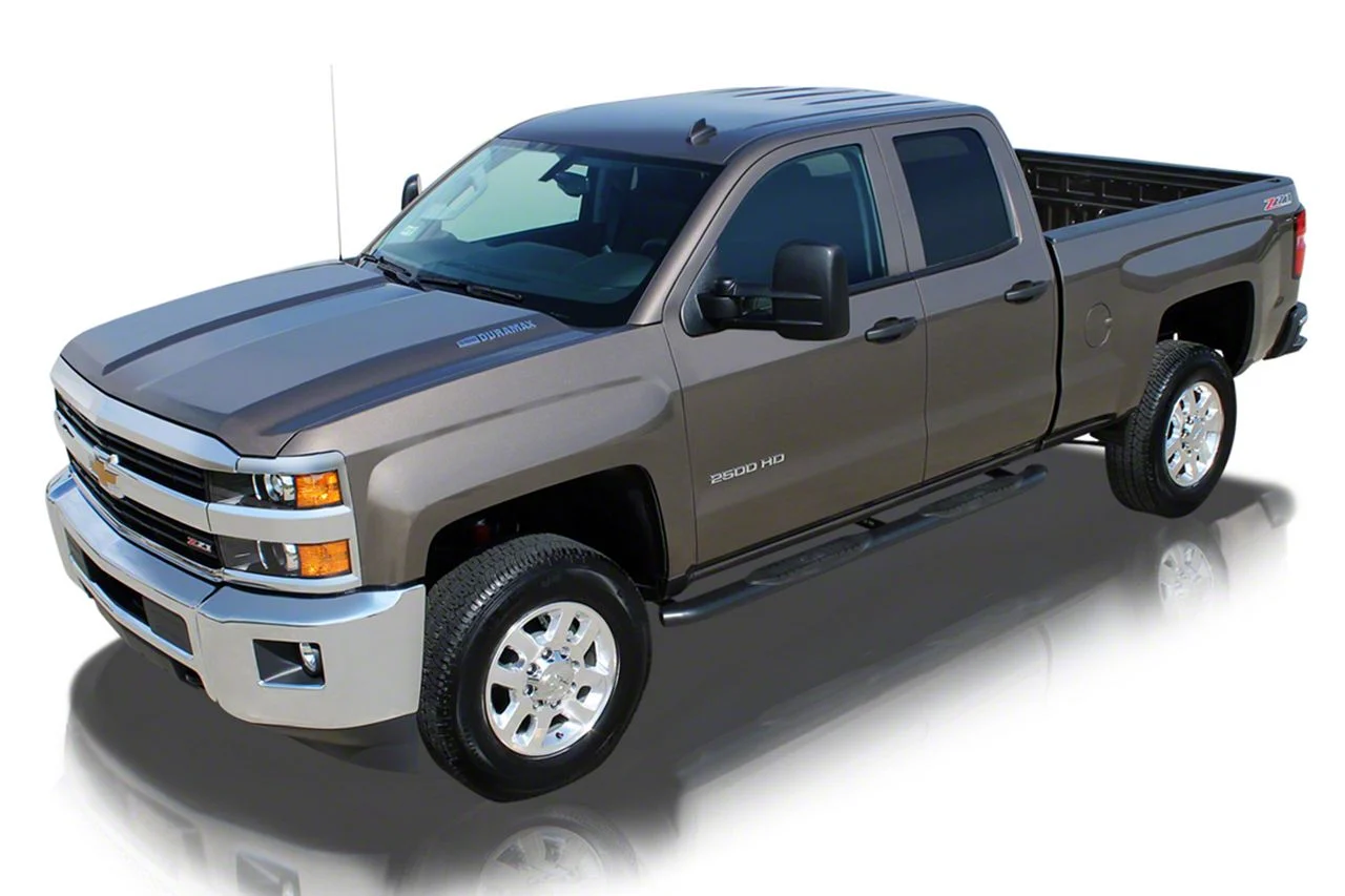 Raptor Series 5-Inch OE Style Curved Oval Side Step Bars; Rocker Mount; Black (07-13 Sierra 1500)
