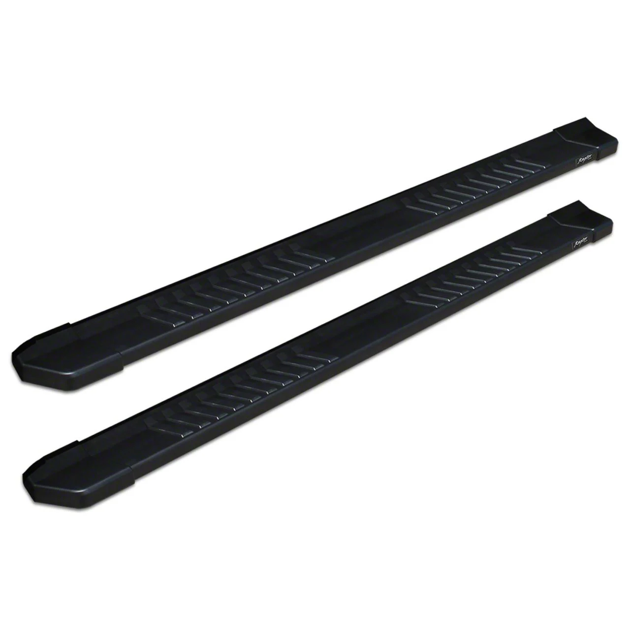 Raptor Series 6-Inch OEM Style Slide Track Running Boards; Black Textured (09-18 RAM 1500 Quad Cab)