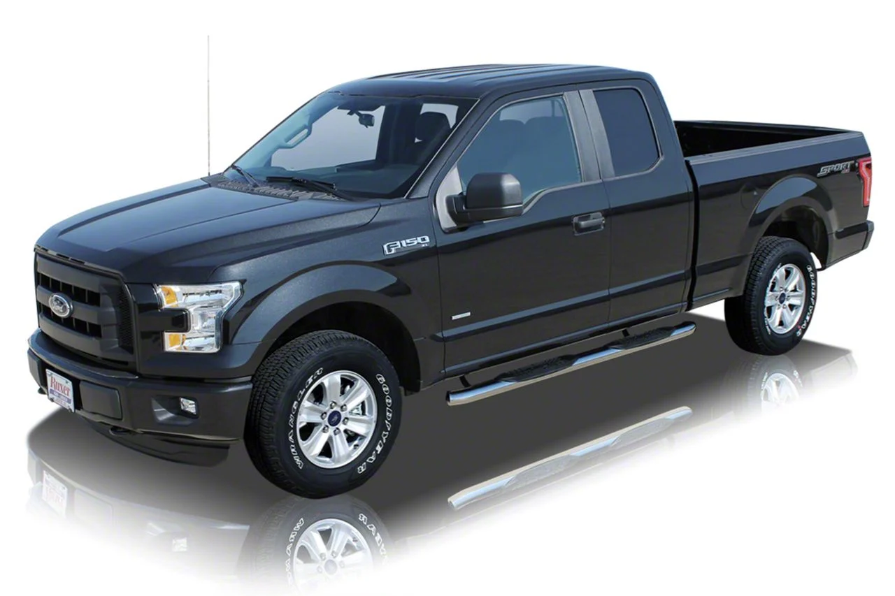 Raptor Series 4-Inch OE Style Curved Oval Side Step Bars; Polished Stainless Steel (17-26 F-350 Super Duty SuperCab)