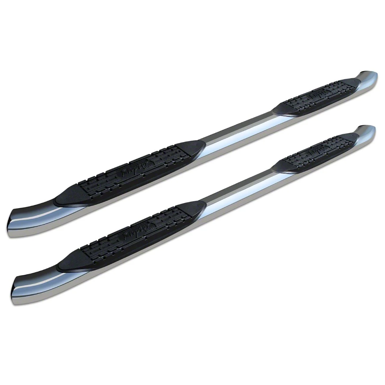 Raptor Series 4-Inch OE Style Curved Oval Side Step Bars; Body Mount; Polished Stainless Steel (07-19 Sierra 2500 HD Extended/Double Cab)