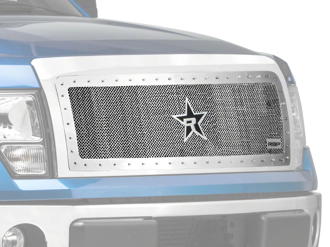 RBP RX-5 HALO Series Studded Frame Upper Grille Insert; Chrome (09-14 F-150, Excluding Harley Davidson & Raptor)