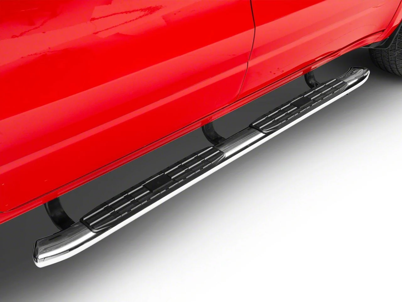 Barricade Pinnacle 4-Inch Oval Bent End Side Step Bars; Stainless Steel (19-26 RAM 1500 Quad Cab)
