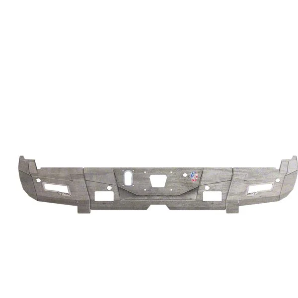 Road Armor iDentity Beauty Ring Rear Bumper with Non-Shackle End Pods and Accent Lights; Raw Steel (11-16 F-350 Super Duty)
