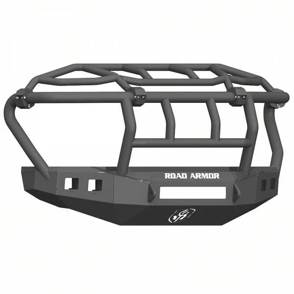 Road Armor Stealth Non-Winch Front Bumper with Intimidator Guard; Textured Black (17-22 F-350 Super Duty)