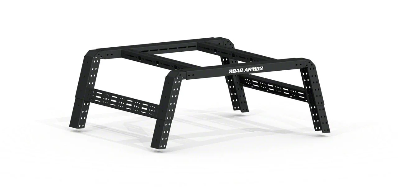 Road Armor TRECK Adjustable Bed Rack System; Textured Black (09-26 RAM 1500 w/ 5.7-Foot & 6.4-Foot Box & w/o RAM Box)