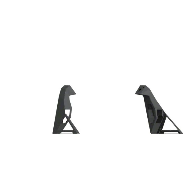 Road Armor iDentity Beauty Ring Headache Rack with Dual 10-Inch Center Light Pod with Third Brake Light Relief; Raw Steel (10-18 RAM 2500 w/o RAM Box)