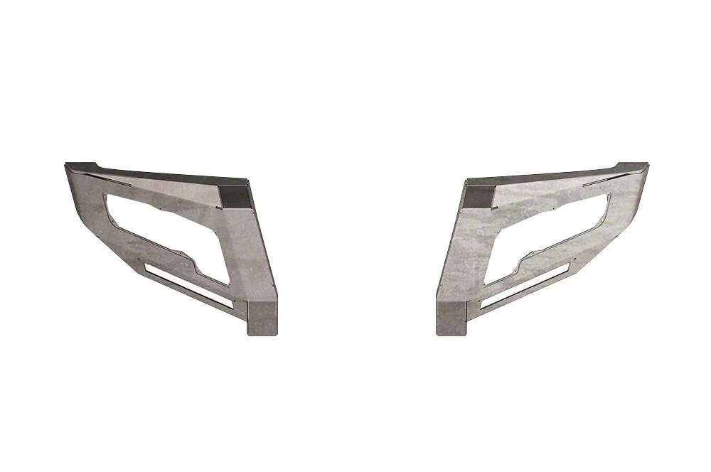 Road Armor iDentity Front Bumper WIDE End Pods; Raw Steel (16-18 RAM 2500)