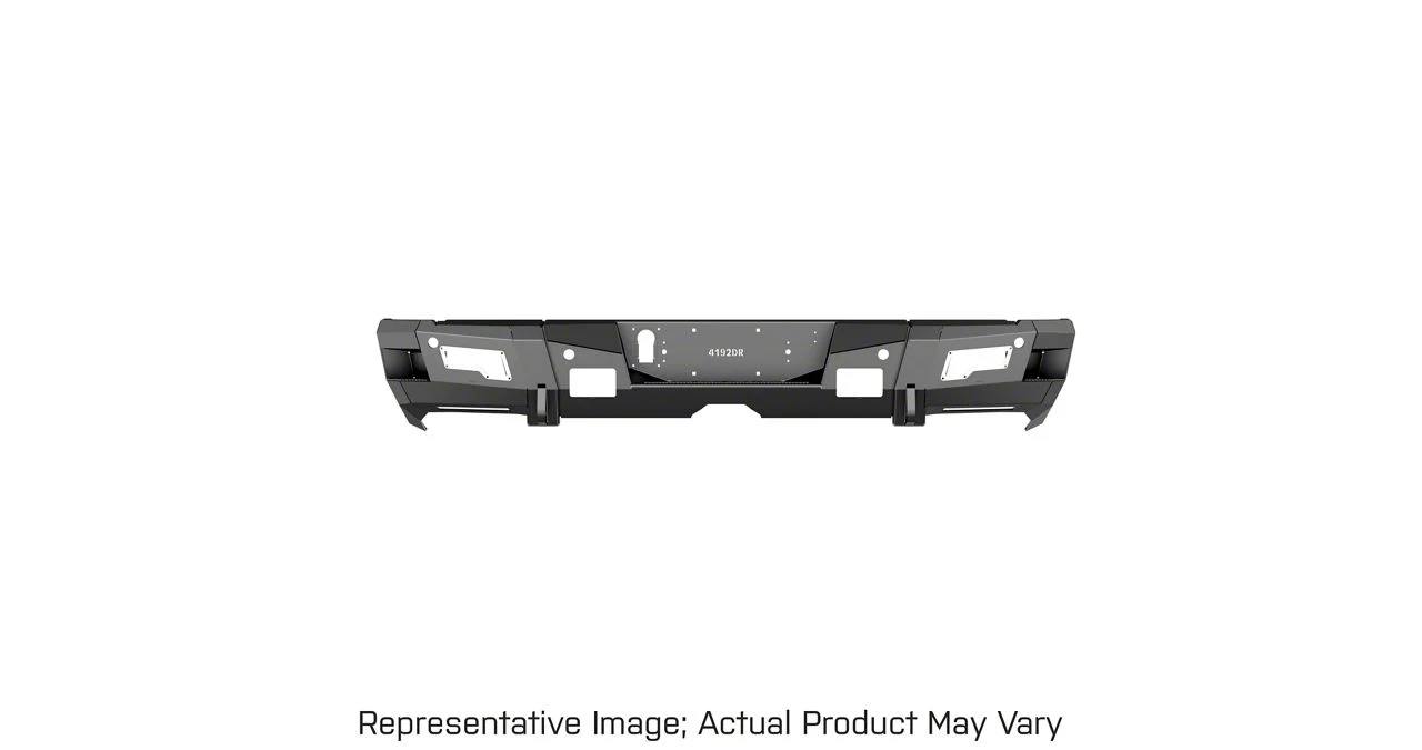 Road Armor iDentity Hyve Mesh Rear Bumper with Shackle End Pods and Accent Lights; Raw Steel (19-26 RAM 2500)