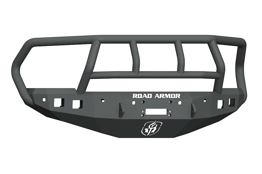Road Armor Stealth Winch Front Bumper with Titan II Guard; Pre-Drilled for Front Parking Sensors; Textured Black (16-18 RAM 2500)