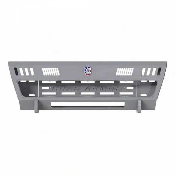 Road Armor iDentity Beauty Ring Front Bumper with Shackle Center Section, WIDE End Pods, X3 Cube Light Pods and Accent Lights; Raw Steel (10-18 RAM 3500)