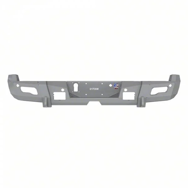 Road Armor iDentity Beauty Ring Rear Bumper with Shackle End Pods and Accent Lights; Raw Steel (10-18 RAM 3500)