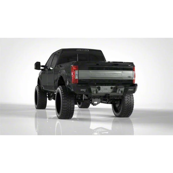 Road Armor iDentity iD Mesh Rear Bumper with Non-Shackle End Pods and Accent Lights; Raw Steel (19-26 RAM 3500)
