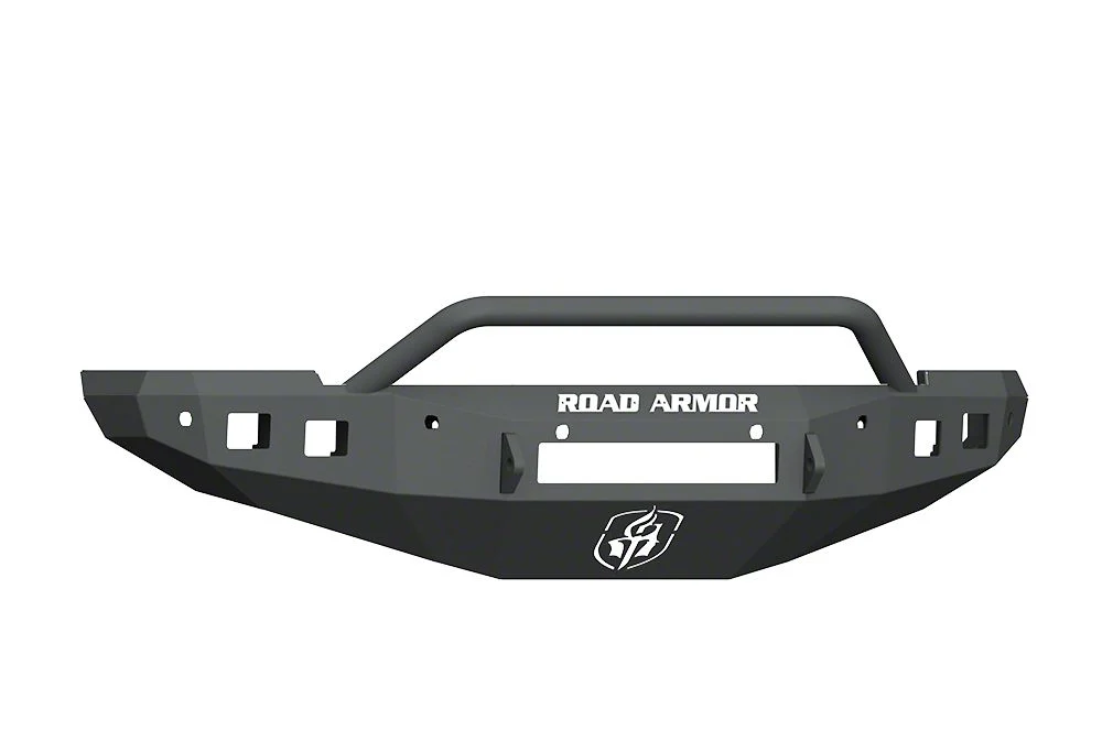 Road Armor Stealth Non-Winch Front Bumper with Pre-Runner Guard; Pre-Drilled for Front Parking Sensors; Textured Black (16-18 RAM 3500)