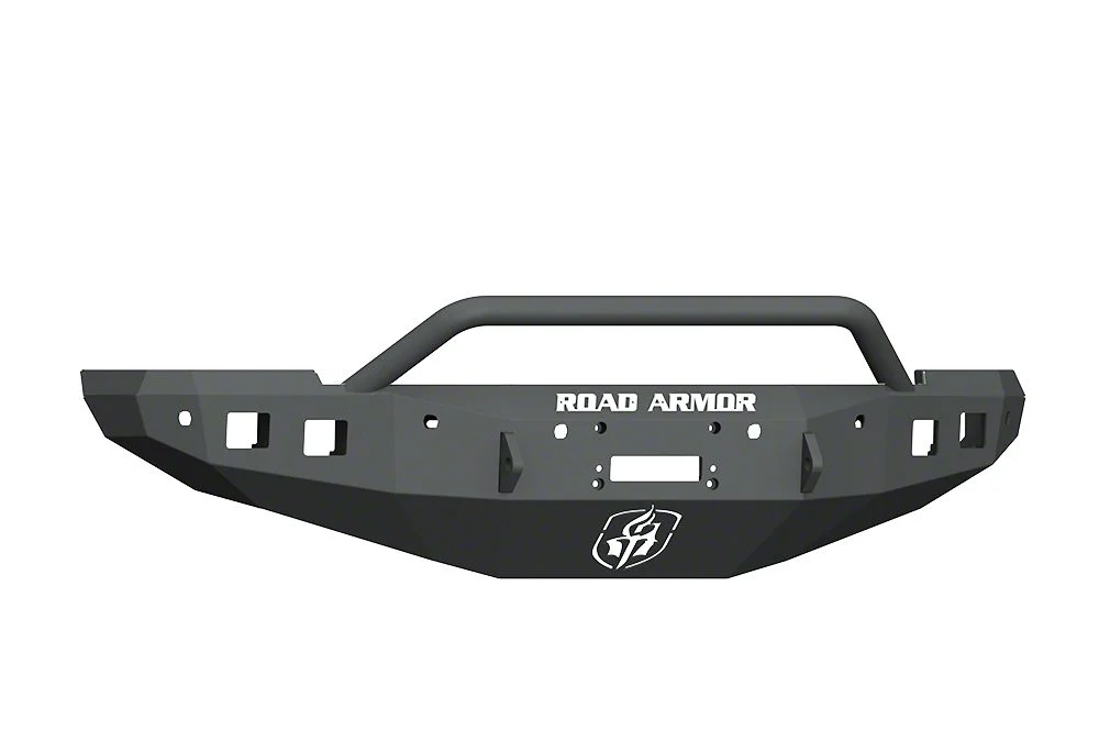 Road Armor Stealth Winch Front Bumper with Pre-Runner Guard; Pre-Drilled for Front Parking Sensors; Textured Black (16-18 RAM 3500)