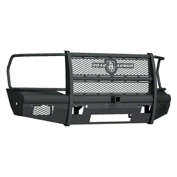 Road Armor Vaquero Non-Winch Front Bumper with Full Guard and 2-Inch Receiver Hitch; Textured Black (19-26 RAM 3500)
