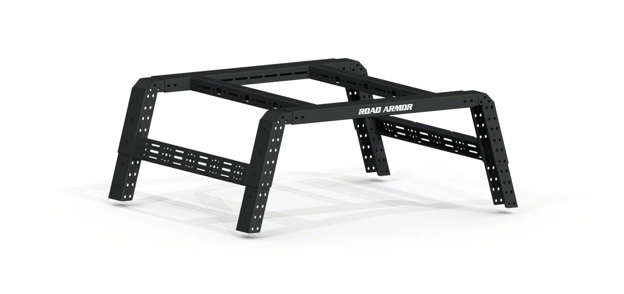 Road Armor TRECK Adjustable Bed Rack System; Textured Black (19-26 Ranger)