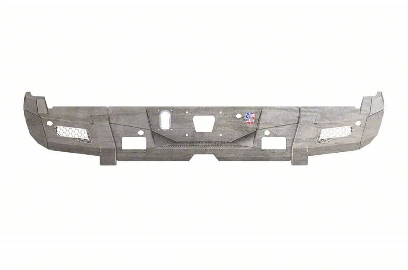 Road Armor iDentity Hyve Mesh Rear Bumper with Non-Shackle End Pods and Accent Lights; Raw Steel (15-19 Sierra 2500 HD)
