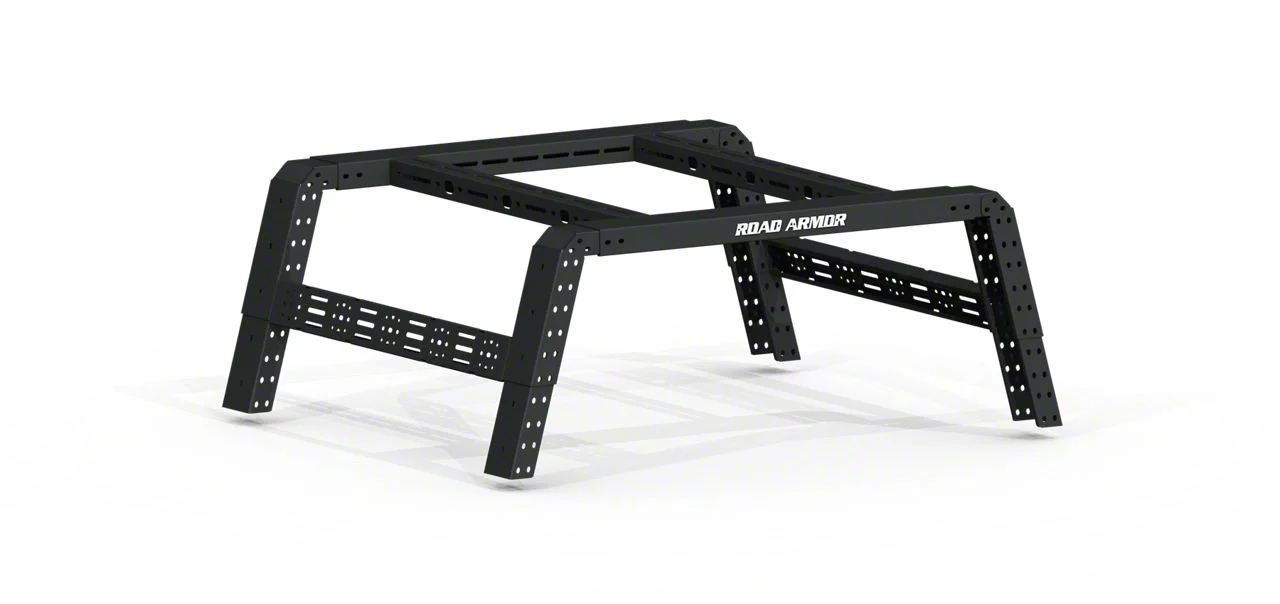 Road Armor TRECK Adjustable Bed Rack System; Textured Black (07-26 Silverado 1500 w/ 5.80-Foot Short & 6.50-Foot Standard Box)
