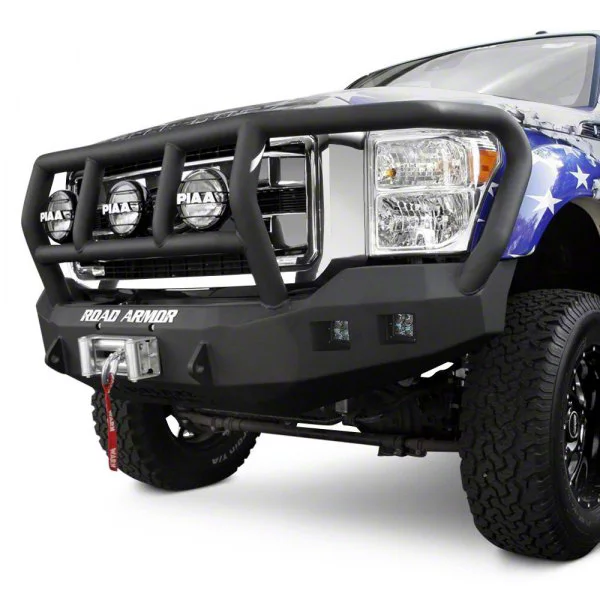 Road Armor Stealth Winch Front Bumper with Titan II Guard; Textured Black (20-23 Silverado 2500 HD)