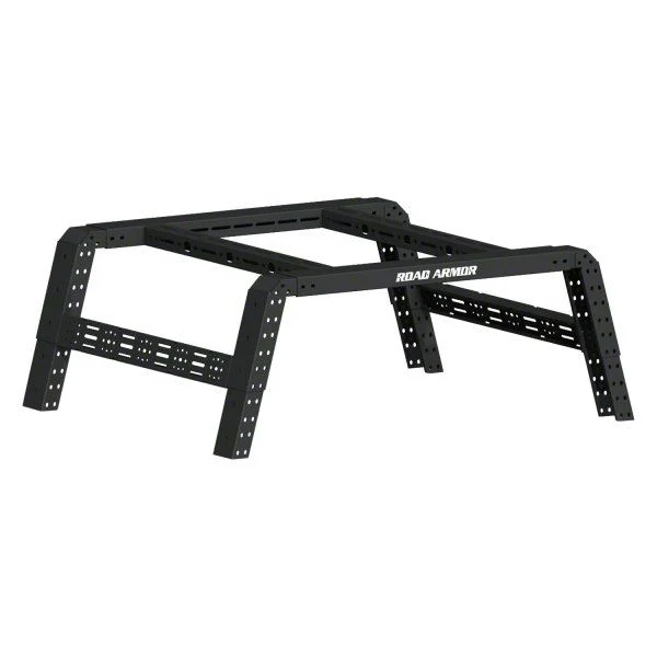Road Armor TRECK Adjustable Bed Rack System; Textured Black (07-26 Silverado 2500 HD w/ 6.50-Foot & 6.90-Foot Standard Box)