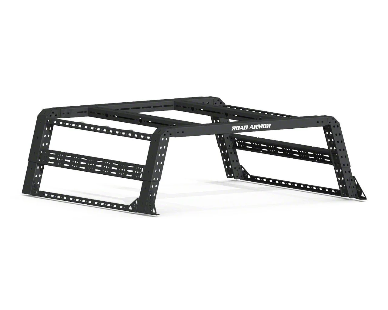 Road Armor TRECK Overland Adjustable Bed Rack System; Textured Black (07-26 Silverado 2500 HD w/ 6.50-Foot & 6.90-Foot Standard Box)