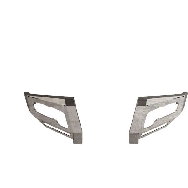 Road Armor iDentity Front Bumper WIDE Width End Pods; Raw Steel (20-23 Silverado 3500 HD)