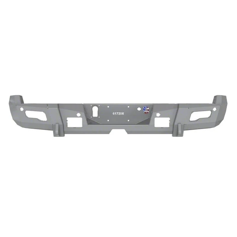 Road Armor iDentity iD Mesh Rear Bumper with Shackle End Pods and Accent Lights; Raw Steel (15-19 Silverado 3500 HD)