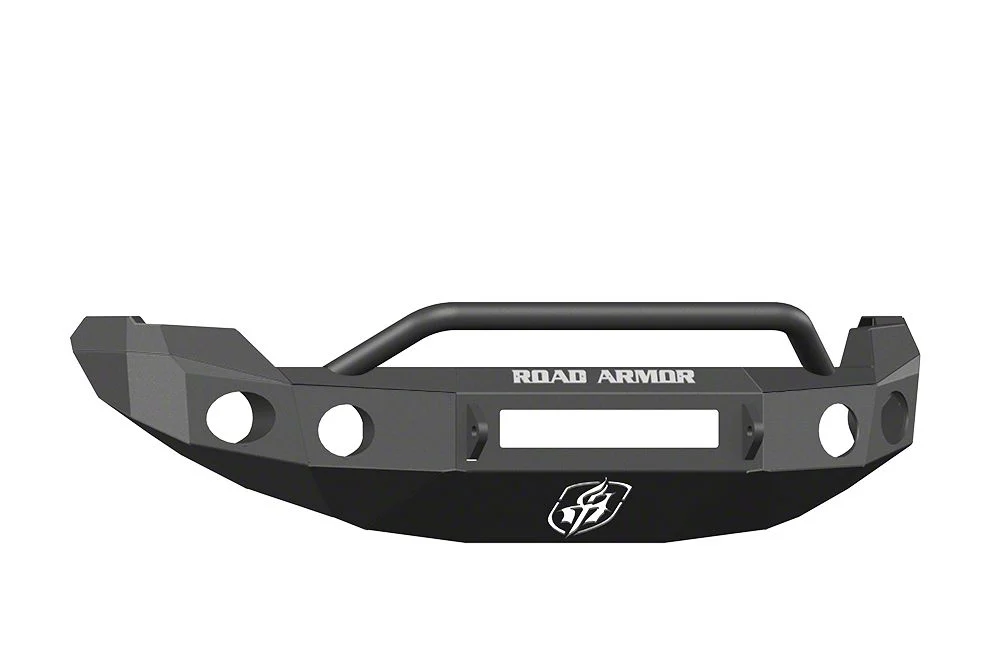 Road Armor Stealth Non-Winch Front Bumper with Pre-Runner Guard and Round Light Mounts; Satin Black (09-14 F-150, Excluding Raptor)