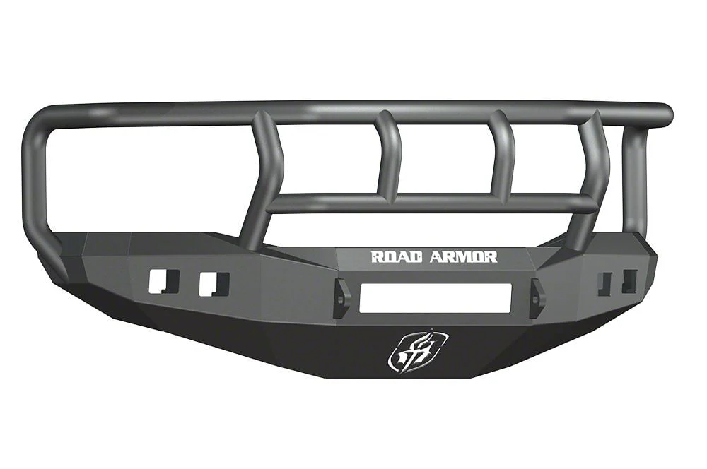 Road Armor Stealth Non-Winch Front Bumper with Titan II Guard and Square Light Mounts; Satin Black (06-08 RAM 1500)