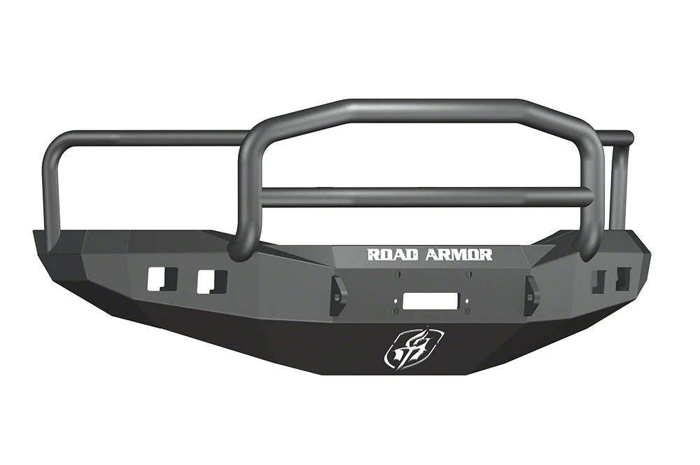 Road Armor Stealth Winch Front Bumper with Lonestar Guard and Square Light Mounts; Satin Black (06-08 RAM 1500)